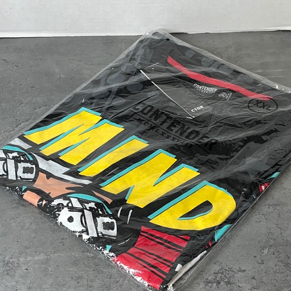 Contender Graphic T-Shirt Black Mens XXL Pop Art Mind Money NWT New Sealed